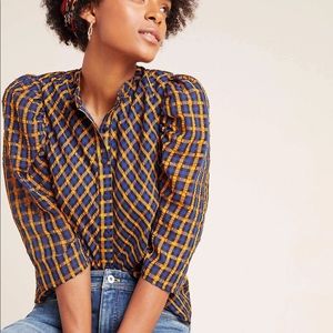Eva Franco Textured Plaid Top